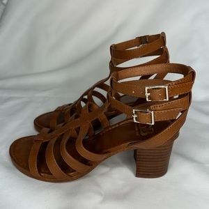 Gianni Bini | Women’s Leather Gladiator Sandal with Block Heel